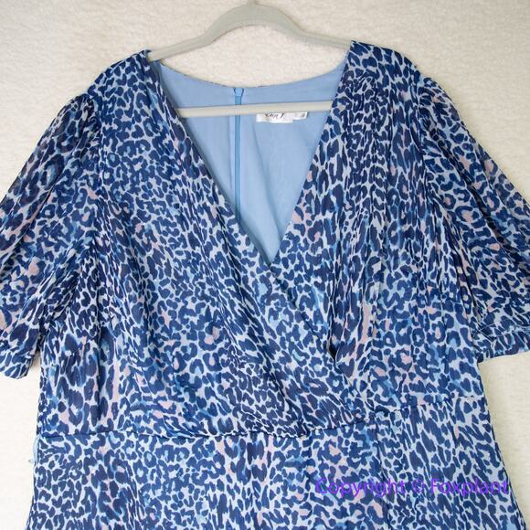 Eliza J Leopard Print Faux Wrap Dress in Blue Lyst plus size 22W - Picture 3 of 16